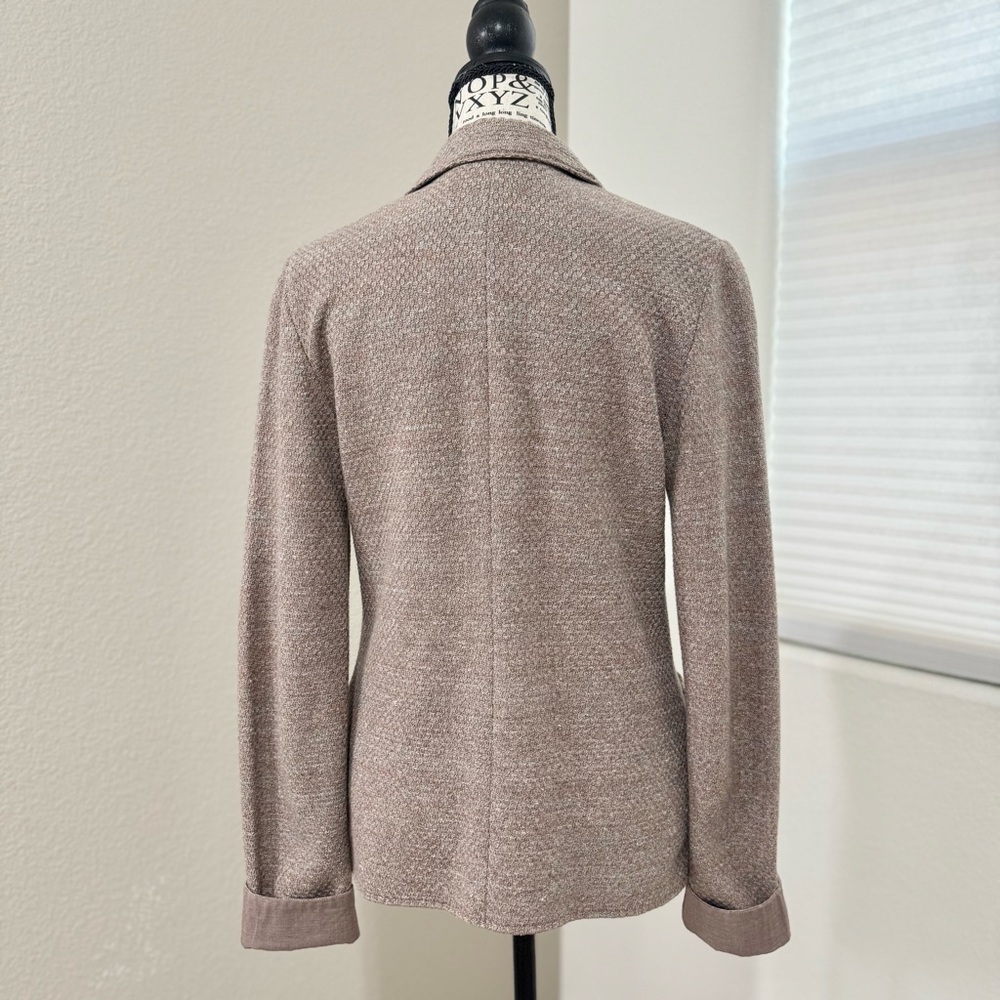 Falconeri Italy Cotton Linen Knit Blazer Small Beige Mélange - Picture 7 of 13